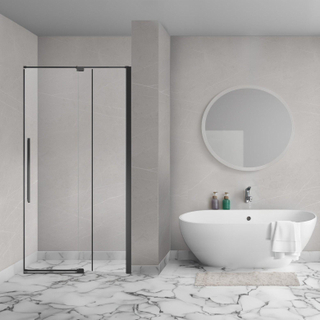 Aqua Vista Taviano Linea nisdeur - 80x200cm - incl. montageset - mat zwart