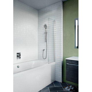 Crosswater Kai Pare-baignoire - 20x128cm - avec verre de sécurité 6mm clair - gauche et droite - aluminium argenté