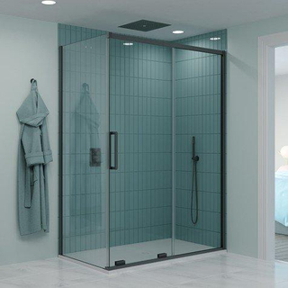 Crosswater Optix Porte coulissante à fermeture douce 1400 - ardoise (gunmetal)