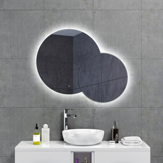 HR Meubles de salle de bain Duet-R miroir 112x90cm à intensité variable LED avec chauffage