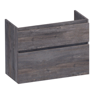 BRAUER Delight wastafelonderkast ondiep - 80x39x60cm - 2 softclose lades - greeploos - 1 sifon uitsparing - Driftwood