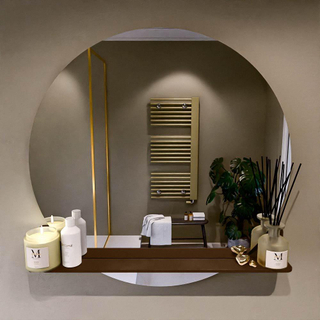 Miroir de salle de bain Mondiaz SPOT - rond 90cm - plan de miroir - couleur Rouille