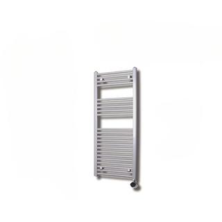 Sanicare radiateur électrique design 111,8 x 45 cm gris argenté avec thermostat chromé