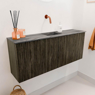 Mondiaz JOYA-DLUX 100cm toiletmeubel - kleur Shadow - Wastafel FAYE positie Midden Zonder kraangat kleur Sombra.