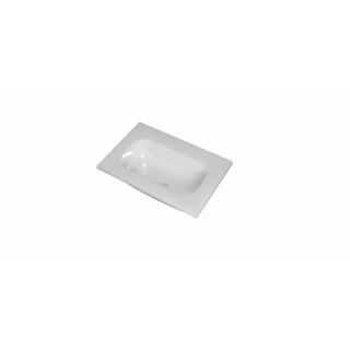 INK Reflekt lavabo - 60x40x1,5cm polystone central sans trou de robinet - blanc brillant