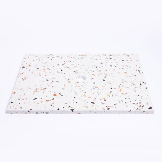Adema Tops Plan sous vasque - 60.5x1.8x46cm - 1 bonde de vidage - sans trous de robinet - Terrazzo crème