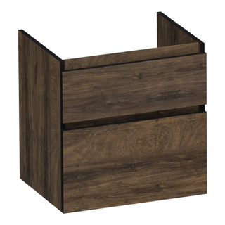 BRAUER Delight Edge wastafelonderkast 60 2 softclose lades - greeploos - 1 sifon uitsparing - Grove