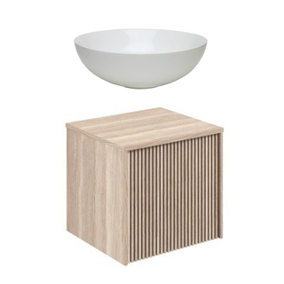 Crosswater Limit Ensemble meuble salle de bains - 50x45x45cm - 1 tiroir - vasque en céramique - modern oak/anthracite