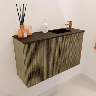 Mondiaz JOYA 70cm meuble de toilette - couleur Dusk - Vasque FAYE position Droite 1 trou de robinet couleur Urban.