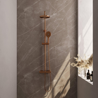 Brauer Copper Edition Colonne de douche mural 20cm avec douchette ronde Cuivre brossé PVD