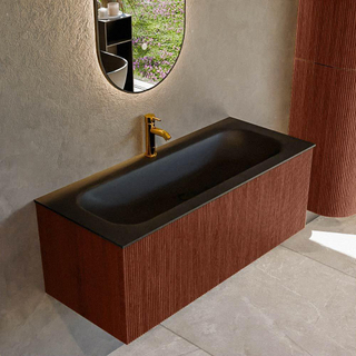 Mondiaz KURVE Badkamermeubelset - 110x46x40cm - 1 lade - wastafel solid surface - midden - 1 kraangat - Ruby