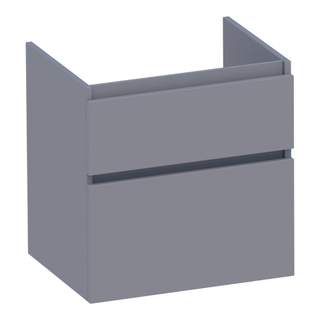 BRAUER Delight wastafelonderkast - 60x46x60cm - 2 softclose lades - greeploos - 1 sifon uitsparing - mat grijs