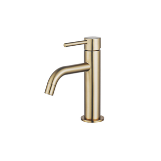 Fortifura Calvi Slim Wastafelkraan - 17.4cm - opbouw - Geborsteld Messing PVD (Goud) - licht beschadigd - OUTLET UDEN