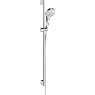 Hansgrohe Croma Select S Multi ensemble barre coulissante avec douchette Croma Select S Multi EcoSmart 90cm avec flexible Isiflex`B 160cm blanc/chrome