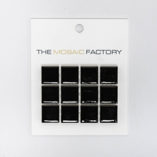 SAMPLE The Mosaic Factory Barcelona mozaïektegel 2.3x2.3x0.6cm wandtegel voor binnen en buiten vierkant porselein zwart