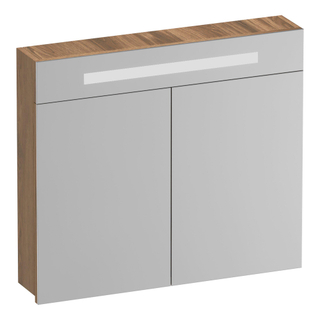 Miroir de toilette BRAUER Promise - 80x70x15cm - avec éclairage 2 portes miroir Honey