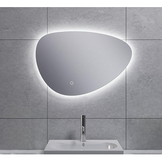 Wiesbaden Uovo Miroir 60cm asymétrique avec chauffe miroir et éclairage LED autour à intensité réglable