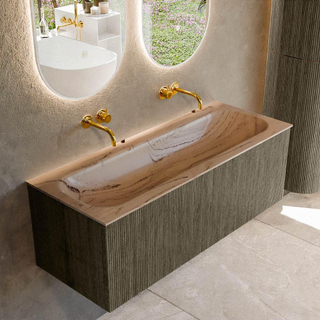 MONDIAZ KURVE-DLUX 120cm badmeubel kleur Shadow met 1 lade en 0 deuren. Wastafel BIG LARGE Midden zonder kraangat Arena.