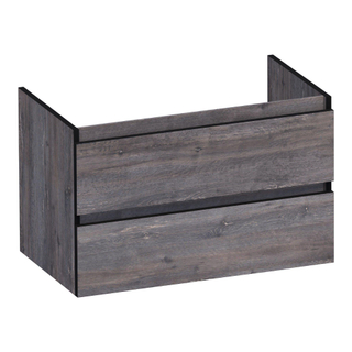 BRAUER Joy Edge wastafelonderkast 80 2 softclose lades - greeploos - 1 sifon uitsparing - Driftwood