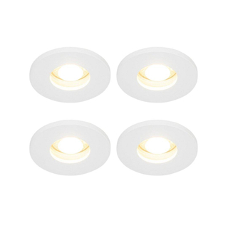 QAZQA Shed Spot encastrable - lot de 4 - 8.5x8.5cm - IP54 - Rond - Blanc