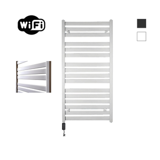 Sanicare HVW - Moda Elektrische Radiator - 120x60cm - 876W - wifi - thermostaat - zwart - linksonder - mat wit