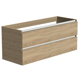 Thebalux onderkast type1 120cm 2x lade greeploos 2x aluminium greeplijst 1x uitsparing tbv wastafel Quadro Cube en Soft incl witte sifonset
