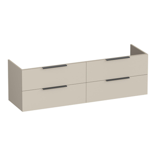 BRAUER Elevate wastafelonderkast 160 excl. opleggrepen 4 softclose lades en 2 sifon uitsparingen - mat beige