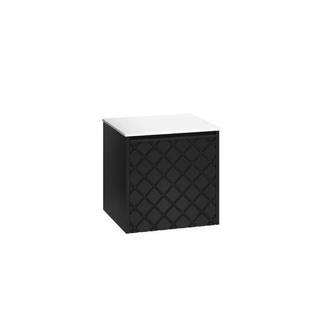 Crosswater Vergo ensemble de meubles de salle de bain - 49.8x47.6x45.5cm - plan vasque - blanc polaire - 1 tiroir - noir mat