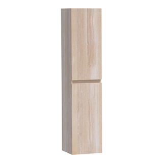 Saniclass Solution Badkamerkast - 160x35x35cm - 2 links- rechtsdraaiende deuren - hout - white oak