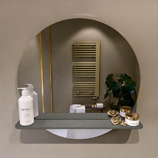 Miroir de salle de bain Mondiaz SPOT - rond 60cm - plan de miroir - couleur Smoke