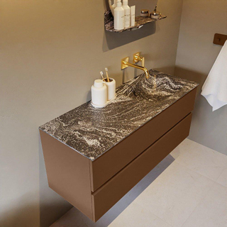 Mondiaz VICA-DLUX ensemble de meuble de salle de bain - 120cm - meuble sous-vasque repos - 2 tiroirs - lavabo encastrée cloud droite - sans trous de robinet - version haute de 60cm - lave