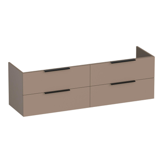 BRAUER Elevate wastafelonderkast 160 excl. opleggrepen 4 softclose lades en 2 sifon uitsparingen - mat mokka
