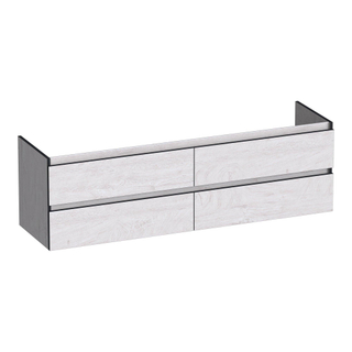 BRAUER Joy Edge meuble sous lavabo 160 4 tiroirs softclose - sans poignée - 2 découpes pour siphon - Forest Seashell