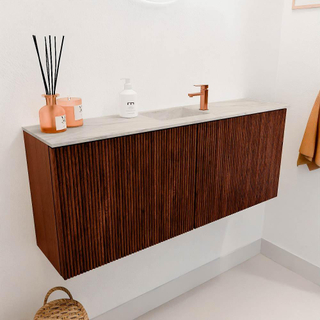 Mondiaz JOYA-DLUX 100cm toiletmeubel - kleur Ruby - Wastafel FAYE positie Midden 1 kraangat kleur Ostra.