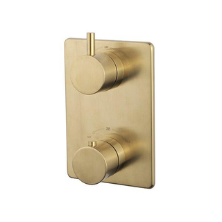 Wiesbaden Caral Ensemble de finition thermostat encastré 2 voies en laiton brossé PVD