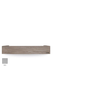 Looox Wood collection shelf BoX 60cm met bodemplaat rvs geborsteld eiken RVS geborsteld