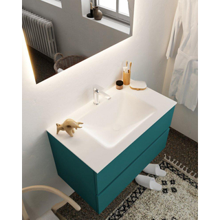 MONDIAZ VICA Ensemble de meuble salle de bain - 80cm - 2 tiroirs - lavabo Cloud central - 1 trou de robinet - solid surface smag