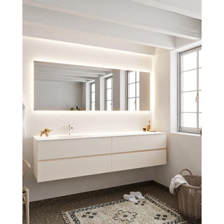 Mondiaz VICA ensemble de meuble de salle de bain - 200cm - meuble sous lavabo lin - 4 tiroirs - lavabo nuage gauche - 1 trou de robinet - version XL 60cm de haut