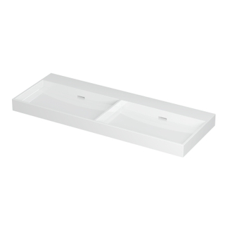 Ink lavabo illimité en porcelaine sans trou pour robinet 60x11x45cm blanc brillant