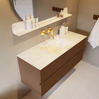 Mondiaz VICA-DLUX ensemble de meuble de salle de bain - 120cm - meuble sous-vasque repos - 2 tiroirs - lavabo encastrée cloud milieu - sans trous de robinet - version haute de 60cm - ostra