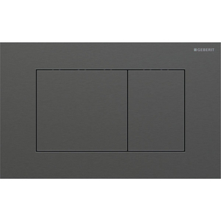 Geberit Sigma40 bedieningsplaat - 2-toets spoeling - extra dun - vierkante knoppen - RVS - geborsteld zwartchroom