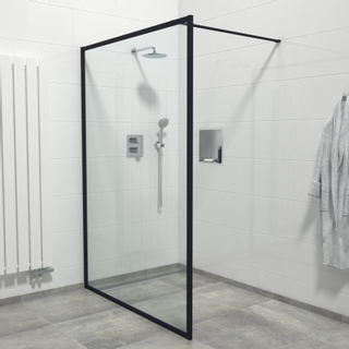 Saniclass Bellini Inloopdouche - 140x200cm - veiligheidsglas - mat zwarte lijst rondom - anti kalk SHOWROOMMODEL