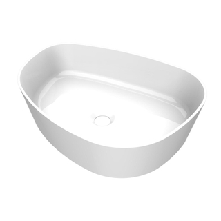 Arcqua Rocker vasque - 50x37x13cm - à poser - droite - organique - marbre coulé blanc brillant