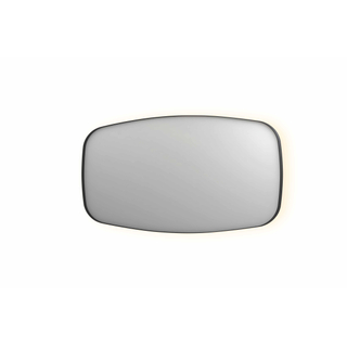 INK SP30 spiegel - 160x4x80cm contour in stalen kader incl indir LED - verwarming - color changing - dimbaar en schakelaar - mat zwart