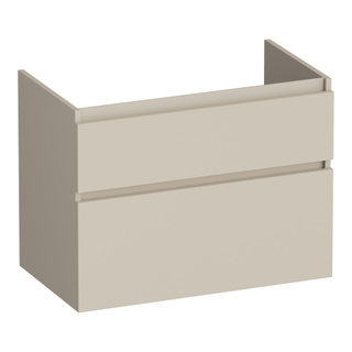 BRAUER Delight wastafelonderkast - 80x46x60cm - 2 softclose lades - greeploos - 1 sifon uitsparing - mat beige