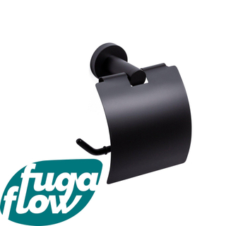 FugaFlow Efficiente Acces Toiletrolhouder - met klep - rond - mat zwart - Black Friday -