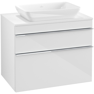 Villeroy & Boch Venticello Meuble sous lavabo 75.7x50.2x60.6cm avec 2 tiroirs pour lavabo à poser central blanc brillant