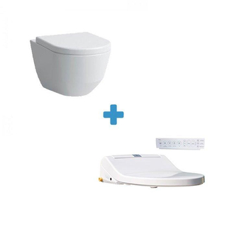 Maro Pro Toilette sans bride avec abattant japonais Maro D'Italia DI600 38.5x51cm frein de chute et déclipsable blanc