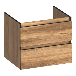 BRAUER Joy Edge wastafelonderkast 60 2 softclose lades - greeploos - 1 sifon uitsparing - Honey