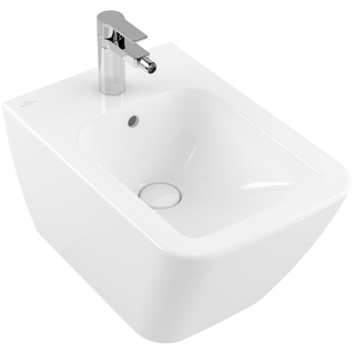 Villeroy & Boch Finion bidet mural avec 1 trou pour robinetteire 37.5x56cm ceramic+ avec trop-plein blanc